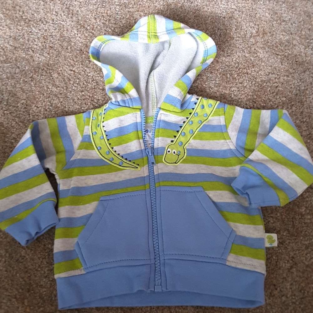 Duck duck goose dinosaur hoodie jacket sz 3-6 mos